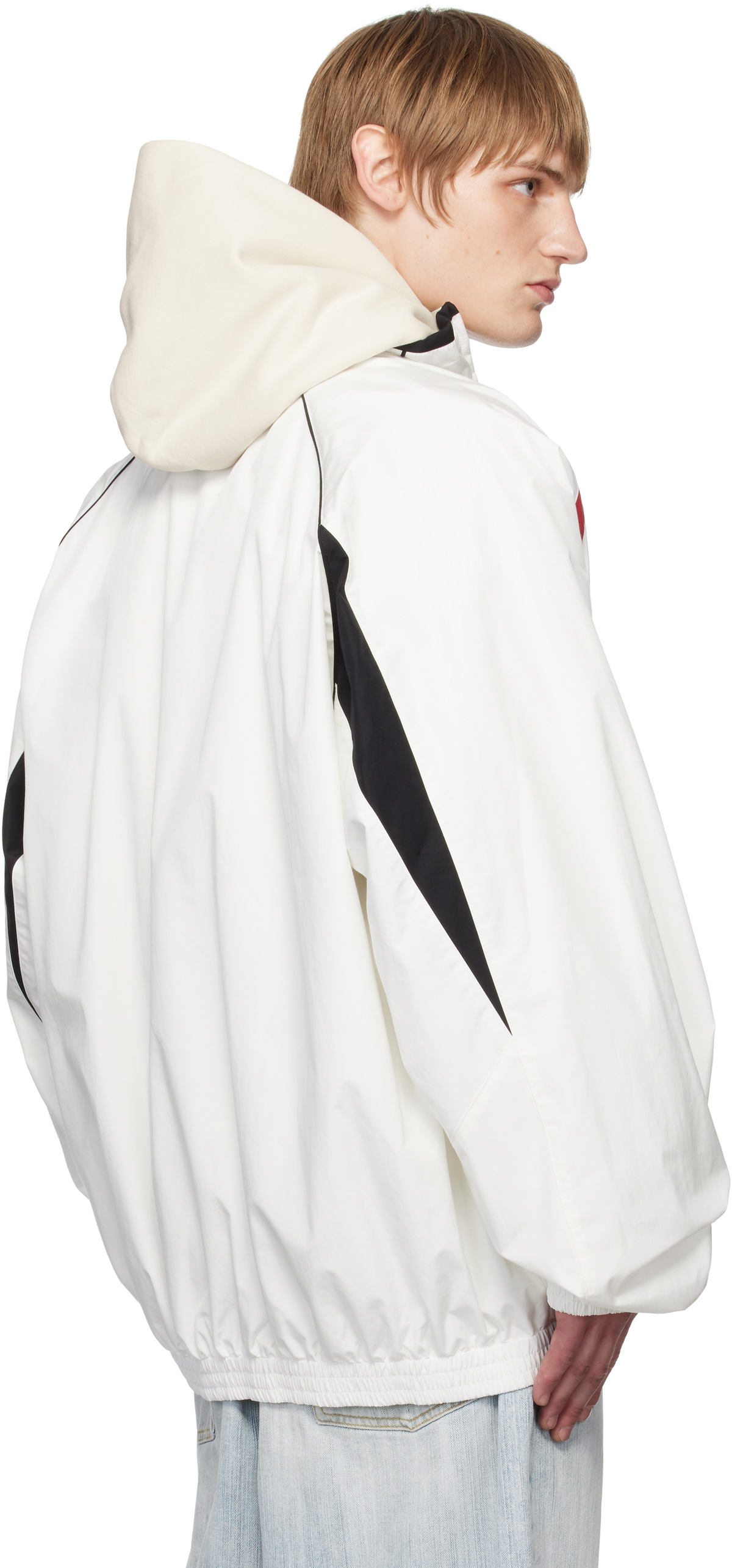 Balenciaga White Techno Poplin Tracksuit Jacket Balenciaga