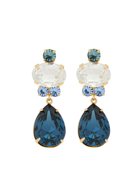 Photo: Jennifer Behr Catherine 18kt Gold-plated Drop Earrings - Blue - One Size