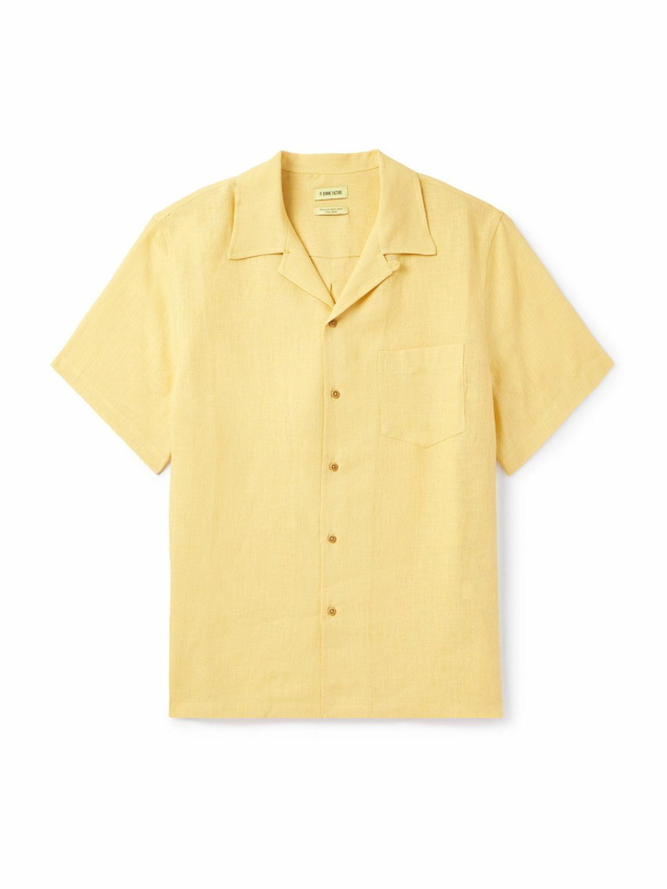 Photo: De Bonne Facture - Convertible-Collar Linen Shirt - Yellow