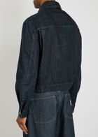 Jacquemus La Veste De-nîmes Crocodile-effect Canvas Jacket Navy