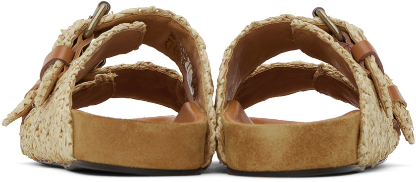 Isabel Marant Beige Leather Flip-Flop Sandals