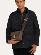Ferragamo Mens Hug buckle messenger bag in Grey