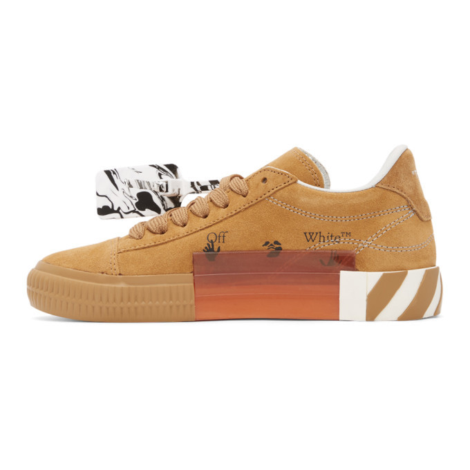 Off White Tan Suede Vulcanized Low Sneakers Off White