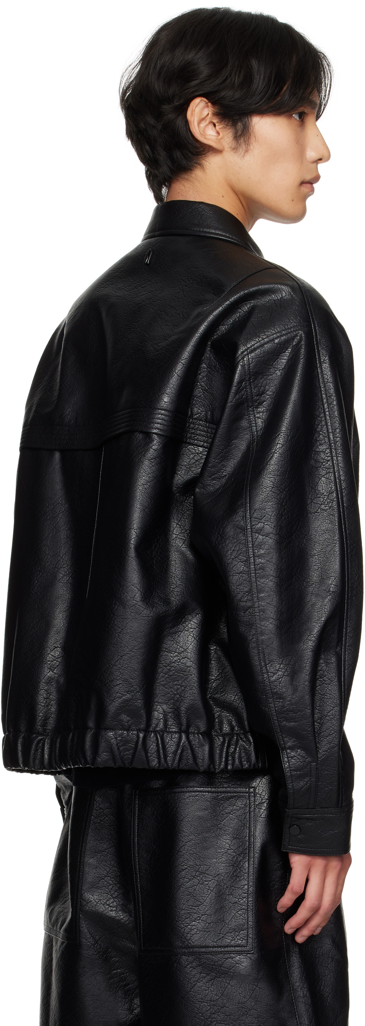 LE17SEPTEMBRE Black Grained Faux-Leather Jacket