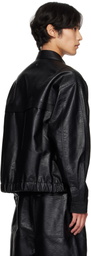 LE17SEPTEMBRE Black Grained Faux-Leather Jacket
