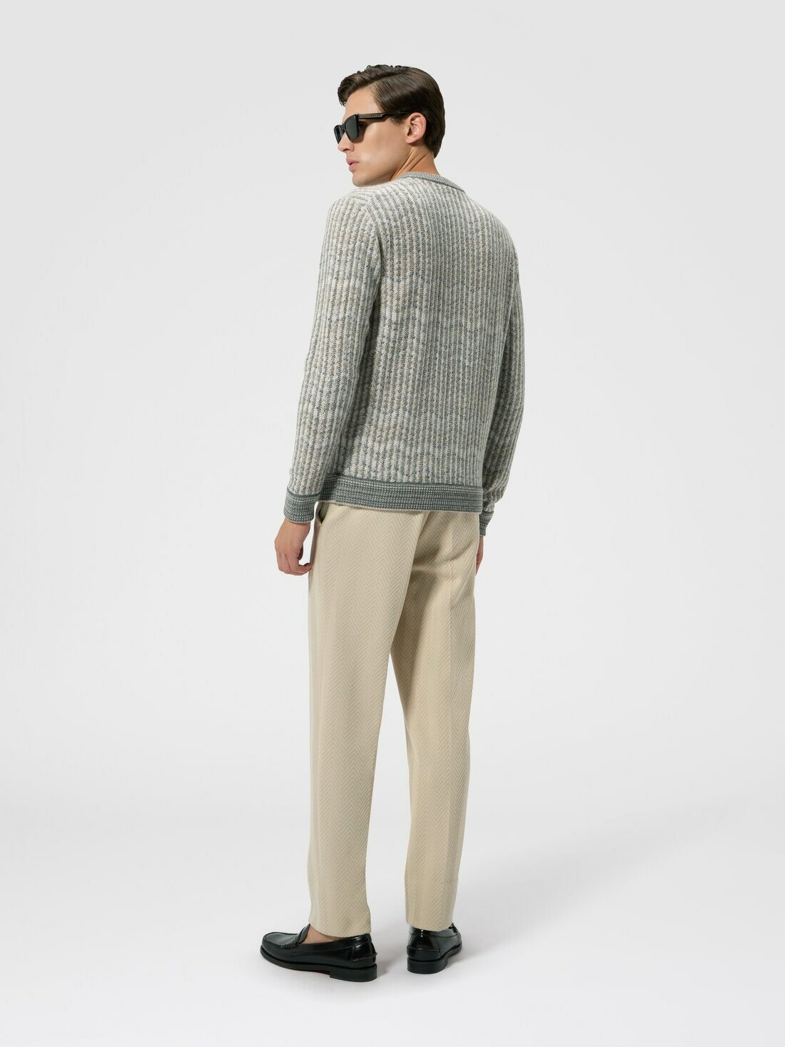Missoni - Cashmere and viscose zig zag pullover, Men, Beige