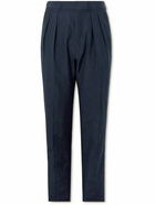 TOM FORD - Atticus Straight-Leg Pleated Silk-Blend Suit Trousers - Blue