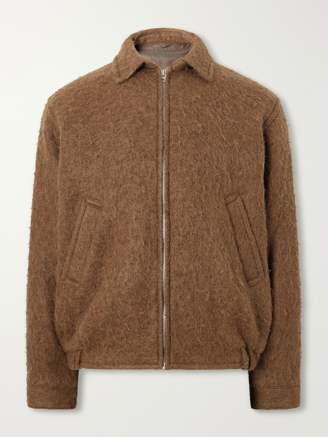 Kaptain Sunshine - Brushed Wool-Blend Woven Blouson Jacket - Brown