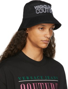 Versace Jeans Couture Black & White Embroidered Logo Bucket Hat