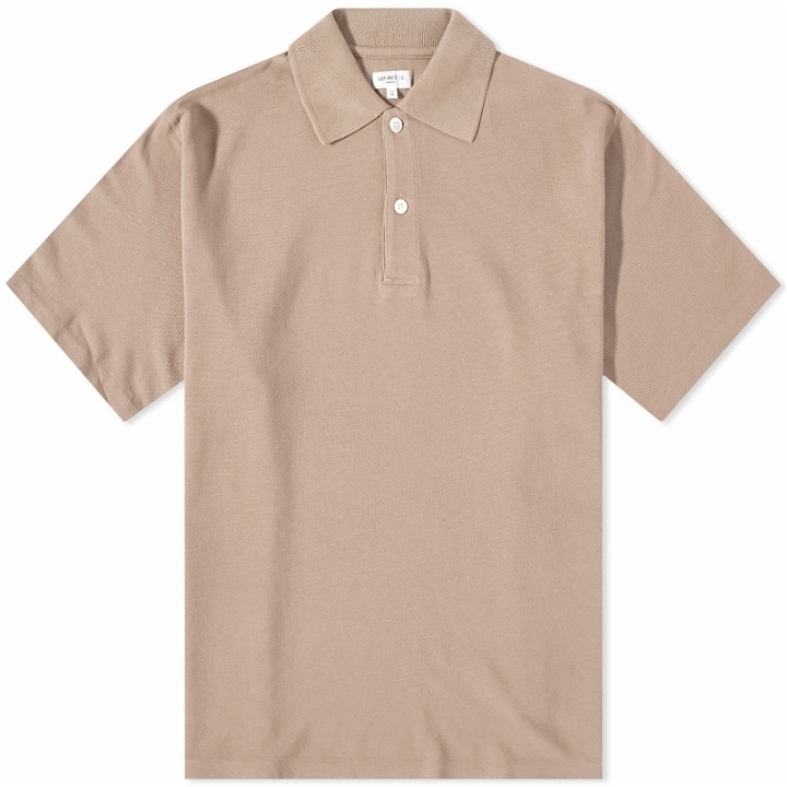 Photo: Lady White Co. Men's Two Button Polo Shirt in Dried Rose