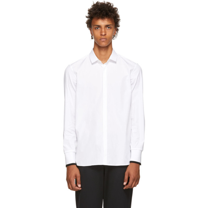 Photo: Neil Barrett White Poplin Rib Cuffs Shirt