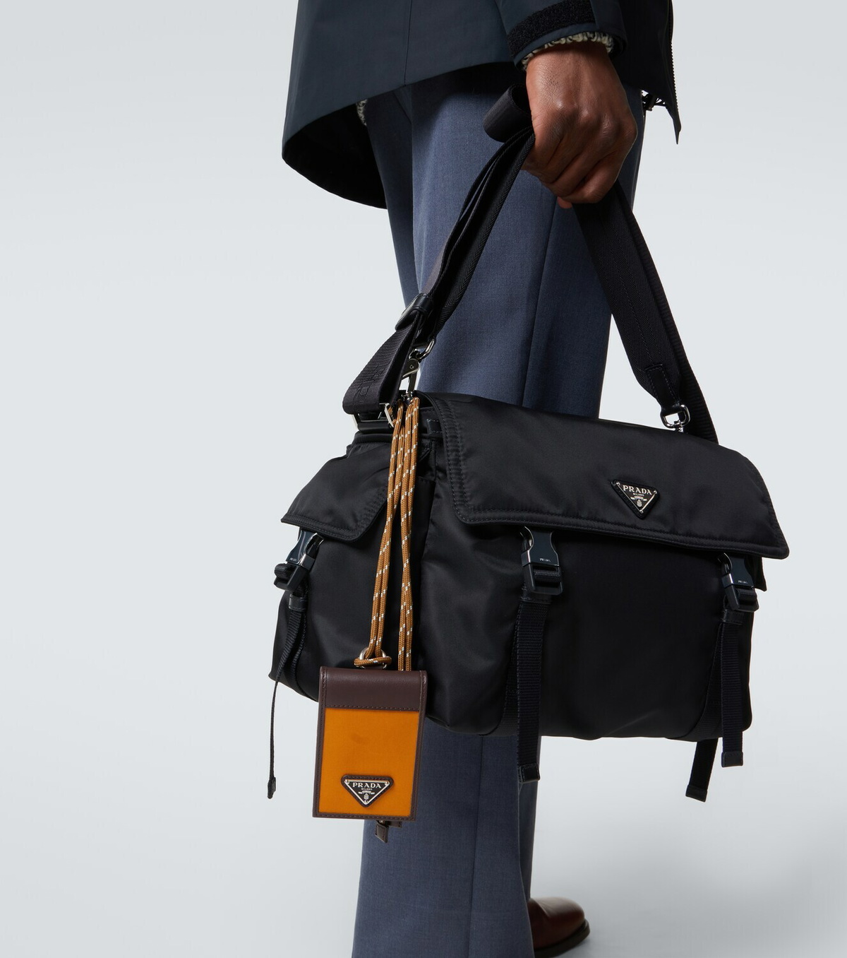 Prada Prada Speedrock Re-Nylon card case with strap