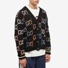 Gucci Men's Rainbow All Over GG Cardigan in Black