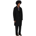 Lemaire Black Felted Wool Chesterfield Coat