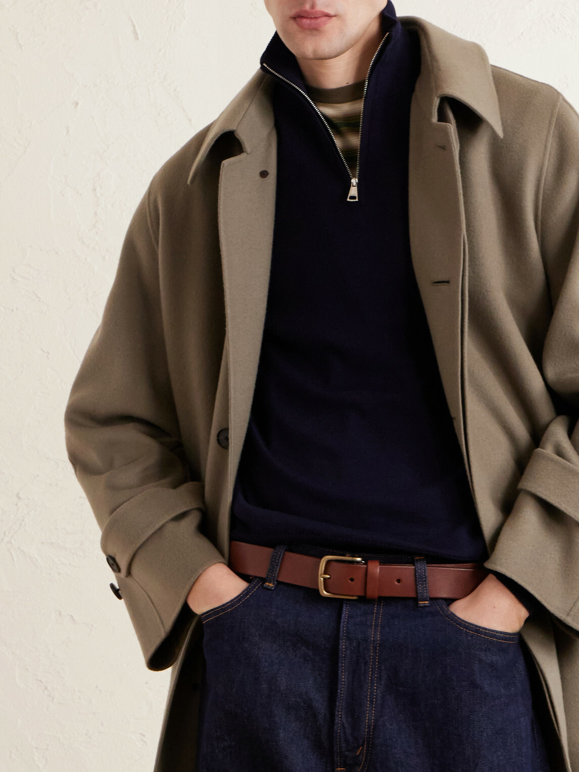Purdey - Linton Logo-Embroidered Wool Half-Zip Sweater - Blue