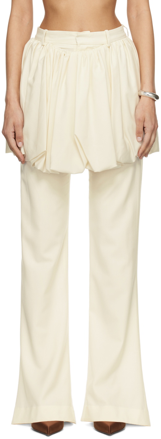 Aaron Esh SSENSE Exclusive Beige Layered Trousers