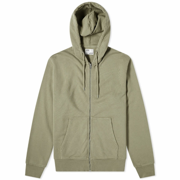 Photo: Colorful Standard Men's Classic Organic Zip Hoody in Dusty Olive