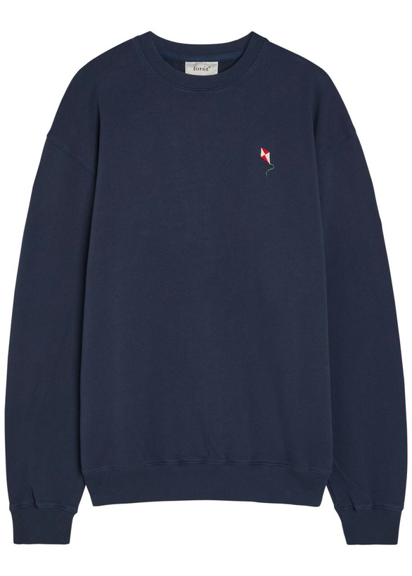 Photo: Forét Embroidered Cotton Sweatshirt Navy