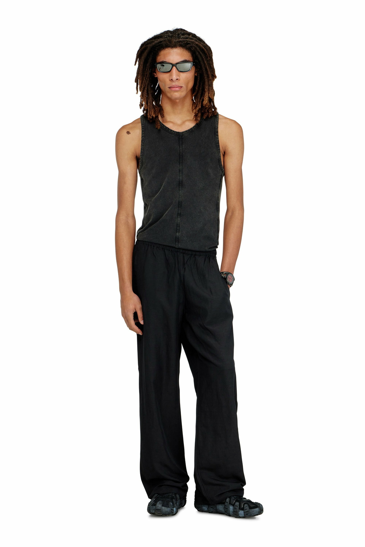 Diesel Linen-blend pants - Pants - Unisex - Black