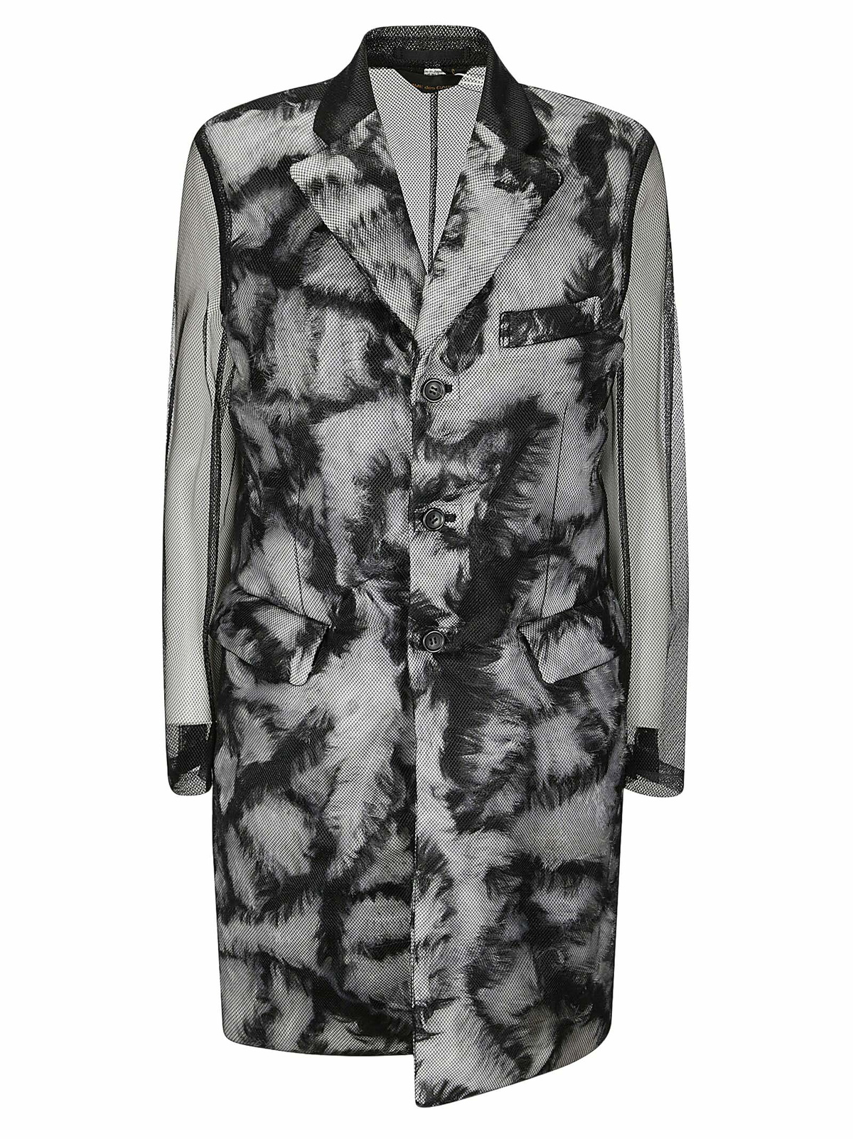 トレンチコート COMME des GARCONS Oversize texture trench coat Comme Des Garcons Grey Oversize Texture Trench Coat for