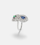 Suzanne Kalan 18kt white gold (750/1000) ring with gemstones
