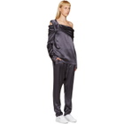 Baja East Grey Draped Satin Blouse