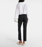 Ferragamo Mid-rise wool-blend cropped slim pants