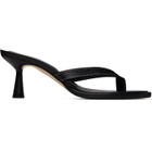 Aeyde Black Daphne Leather Thong Heeled Sandals