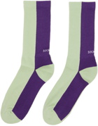 SOCKSSS Two-Pack Green & Purple Socks