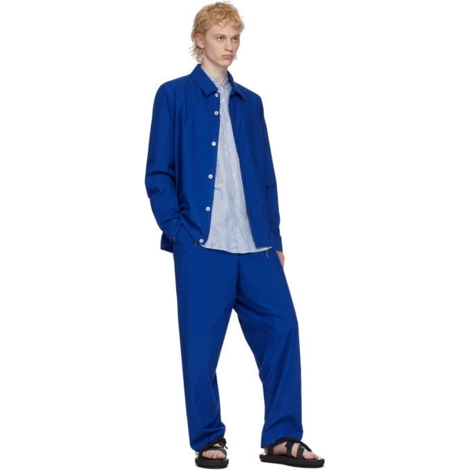 Fumito Ganryu Blue Silk Broadcloth Trousers Fumito Ganryu