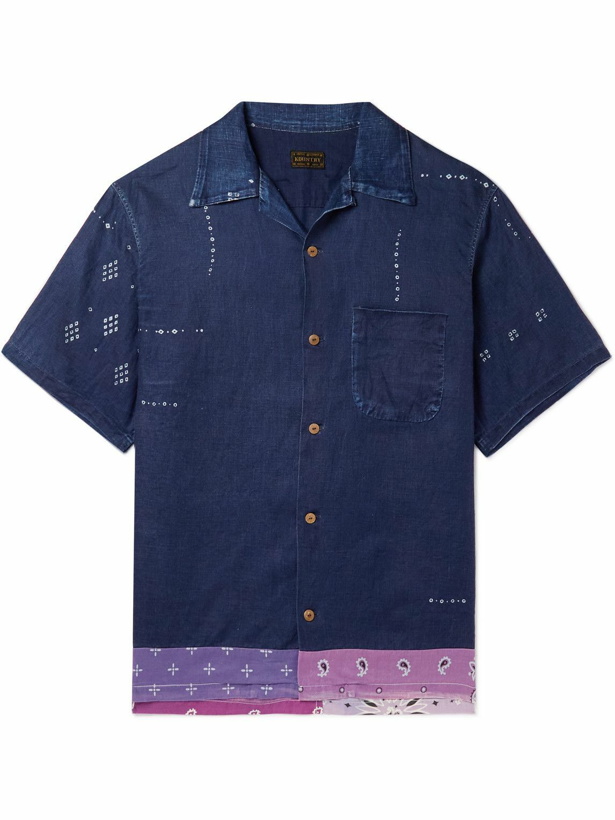 Photo: KAPITAL - Camp-Collar Bandana-Print Linen Shirt - Blue