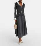 Self-Portrait Belted ribbed-knit midi dress