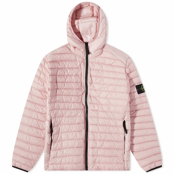 Photo: Stone Island Men's Lightweight Hooded Down Jacket in Pink