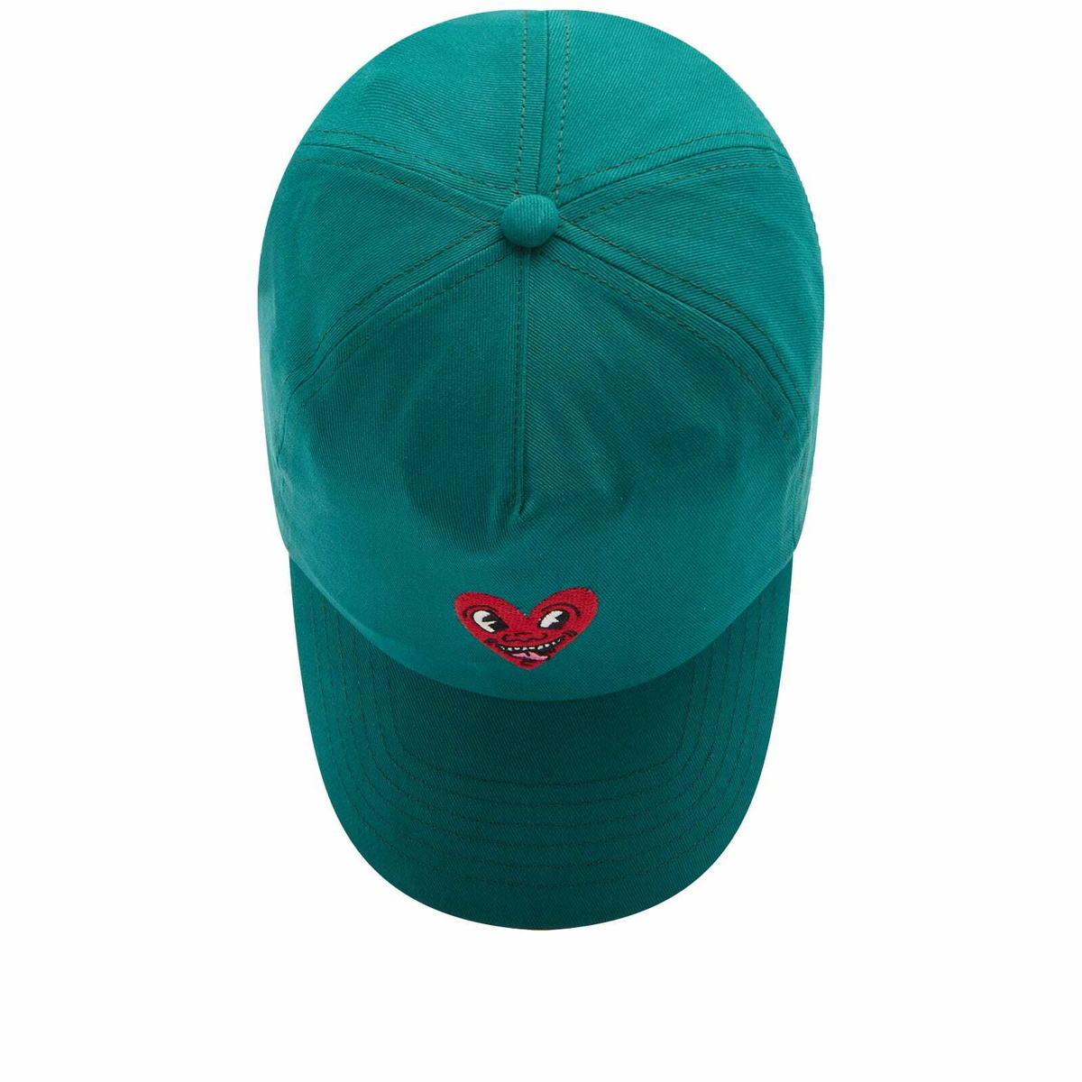 Jungles Jungles x Keith Haring Heart Face Cap in Green