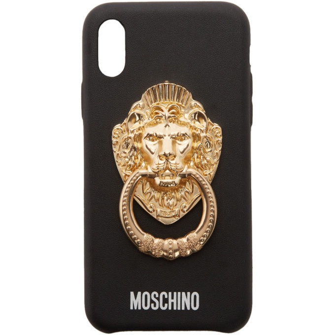 Photo: Moschino Black Lion Head Handle iPhone XS Case