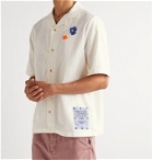 MCQ - Camp Collar Embroidered Appliquéd Cotton Shirt - White