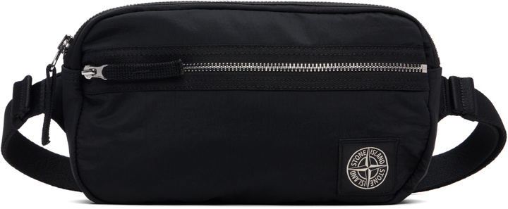Photo: Stone Island Black 9200016 Coated Nylon Metal ECONYL Belt Bag