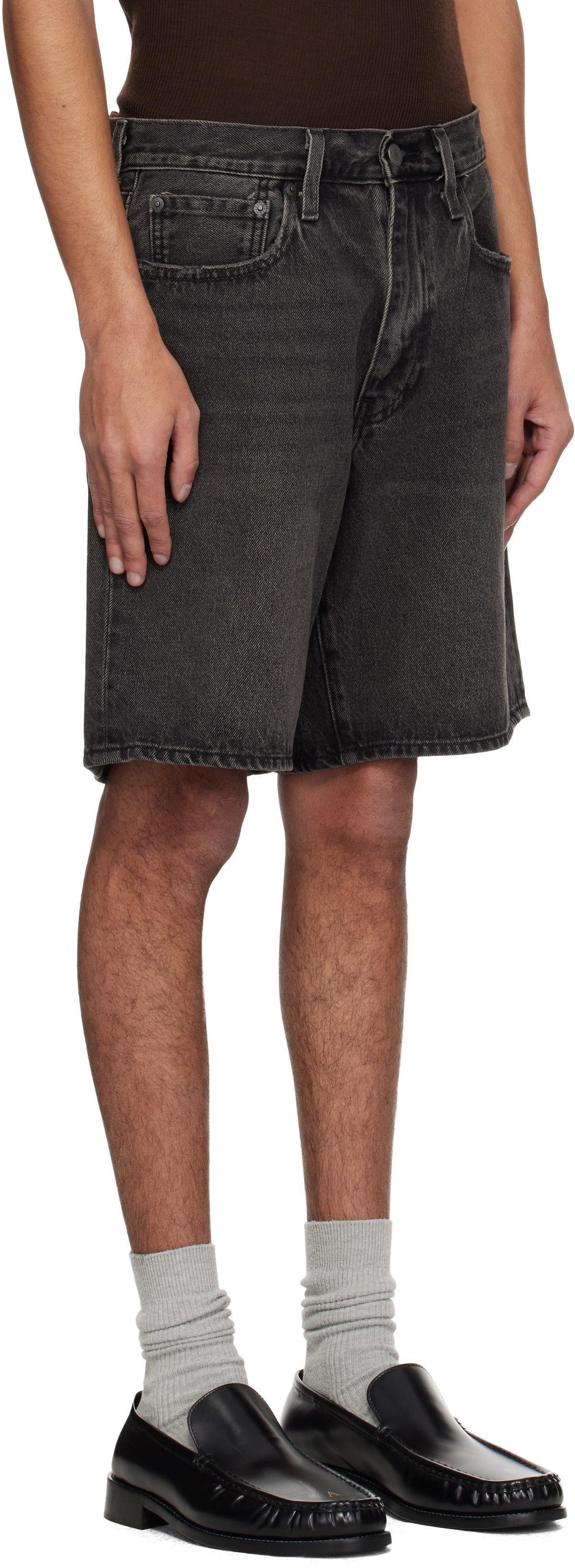 Levi's Black 468 Loose 9 Denim Shorts