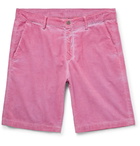 Massimo Alba - Slim-Fit Watercolour-Dyed Cotton-Corduroy Shorts - Men - Pink