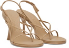 Studio Amelia Beige Wishbone 90 Heeled Sandals