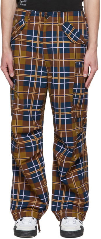 Photo: Awake NY Brown & Navy Nanamica Edition Plaid Cargo Pants