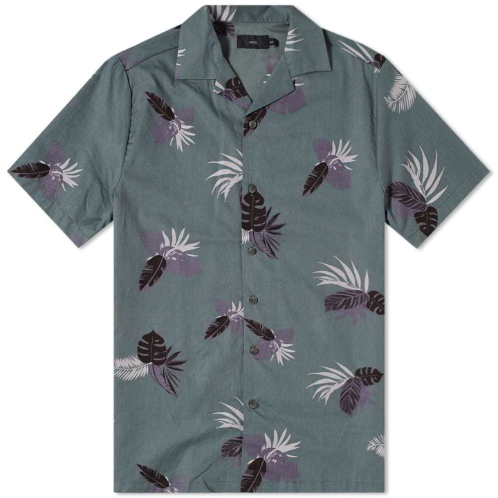 Photo: Onia Short Sleeve Linear Palms Vacation Shirt Green