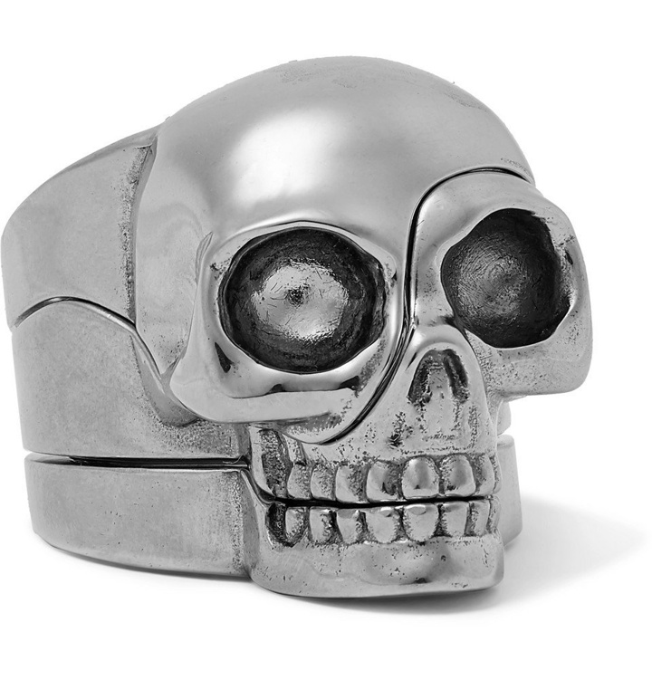 Photo: Alexander McQueen - Skull Set of Three Silver-Tone Rings - Men - Silver