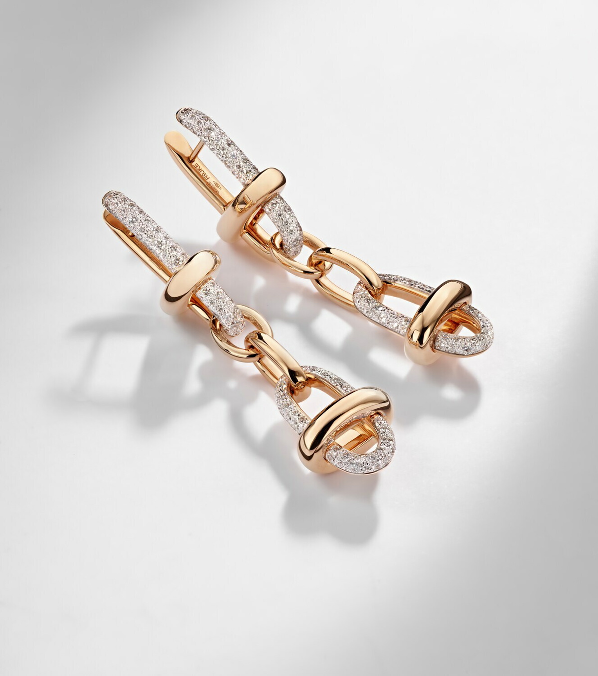 Pomellato Iconica 18kt rose gold drop earrings with diamonds