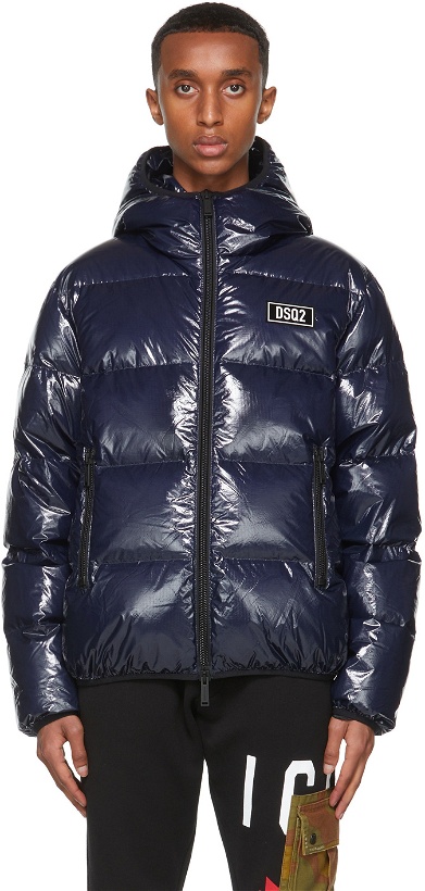 Photo: Dsquared2 Navy Down Logo Puffer Jacket