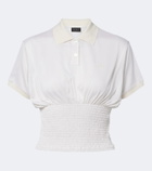 Gucci Double G shirred silk top