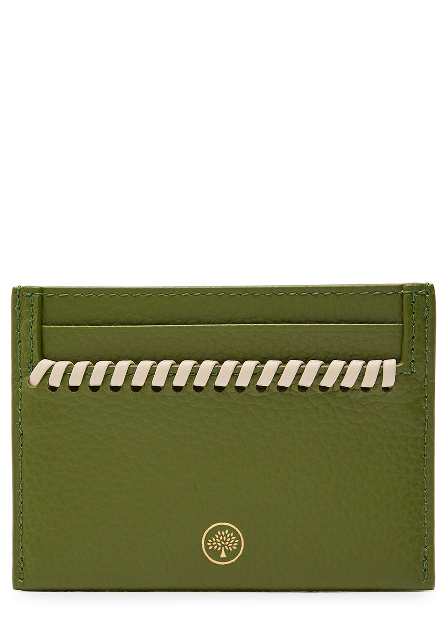 Mulberry Appliquéd Grained Leather Card Holder - Green - One Size