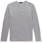 Theory - Mélange Cotton-Jersey Henley T-Shirt - Gray