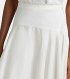 Staud Ainsley lace-trimmed cotton voile midi skirt