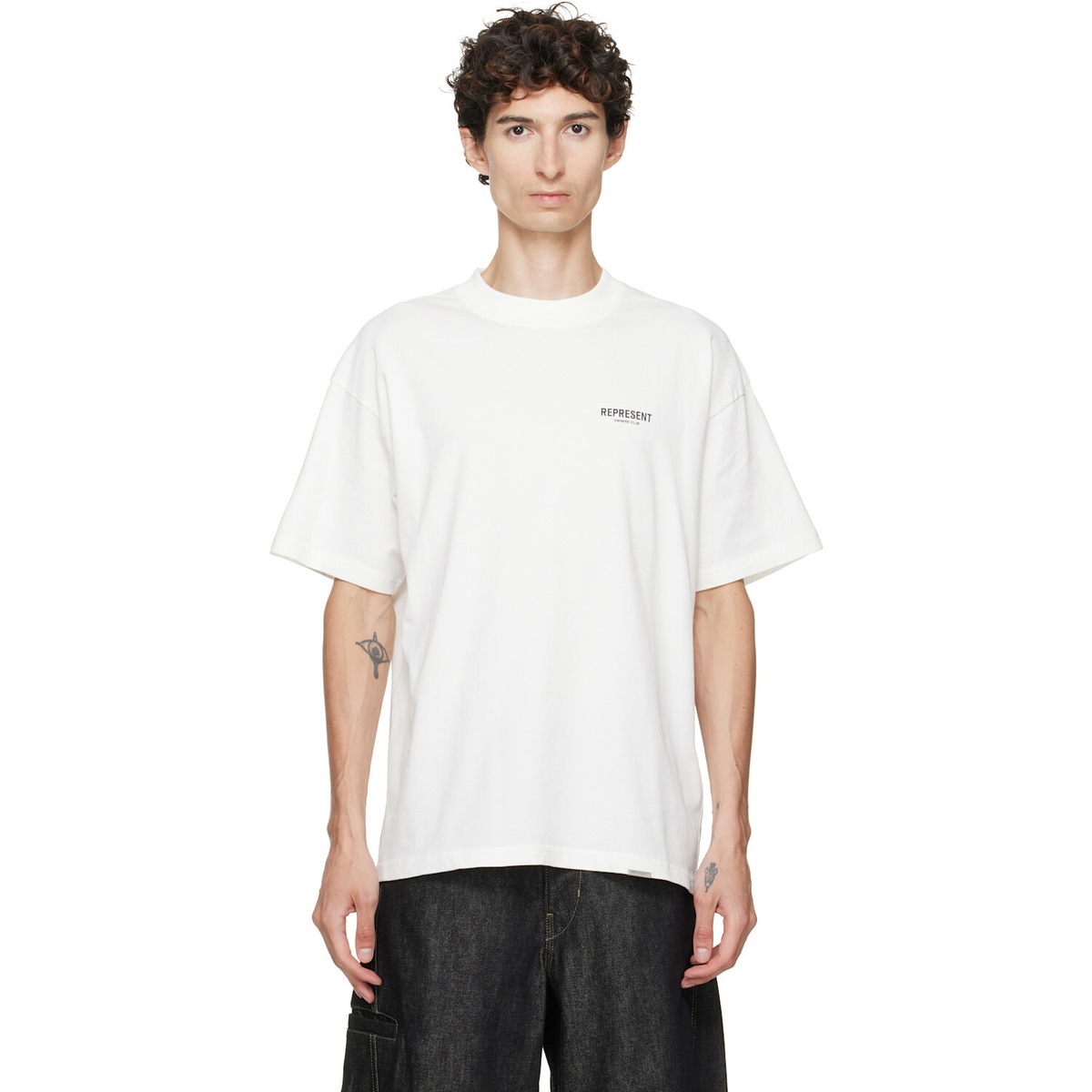 Represent White Printed 'Owners Club' Script T-shirt